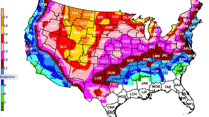 Rain to Snow Ratio Map