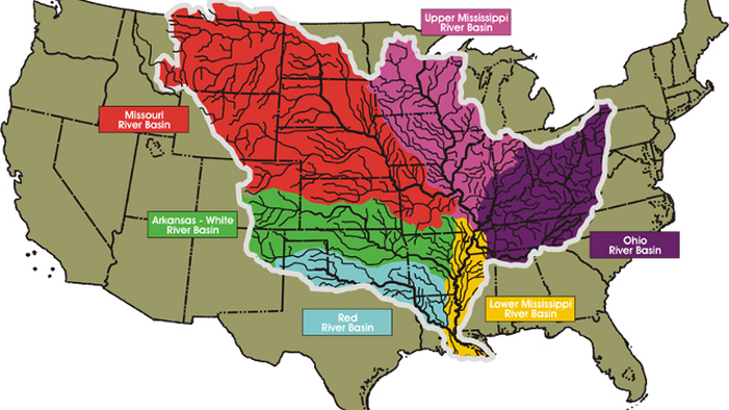 Mississippi River Basin map 9/7/2021