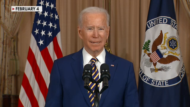 Biden speaking at White House