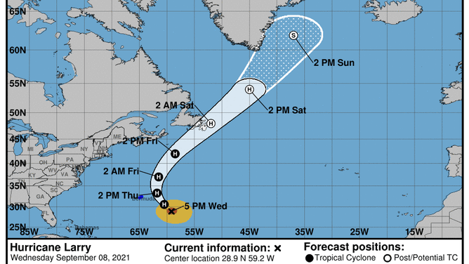 Hurricane Larry forecast 9/8/2021