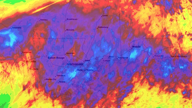 72-hour estimated rainfall for Gulf Coast 9/17/2021