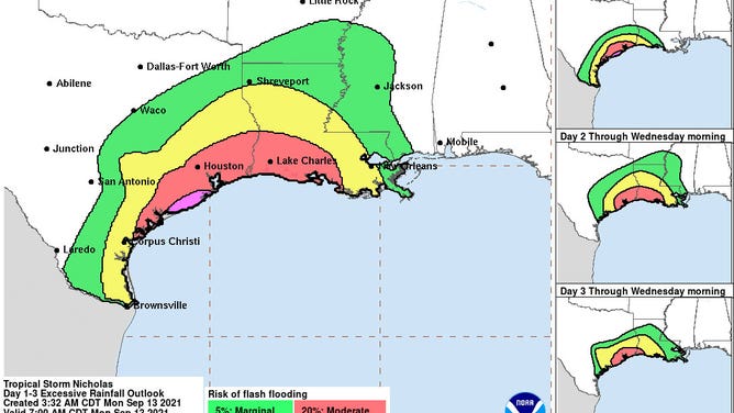 WPC excessive rainfall outlook 9/13/2021