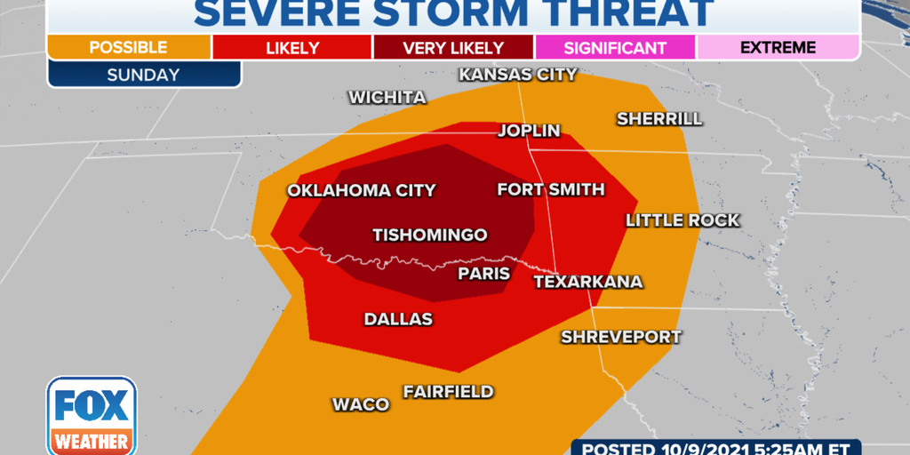Severe weather chances will ramp up across Central Plains on Sunday ...