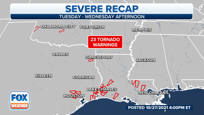 a map of the gulf coast tornado warnings