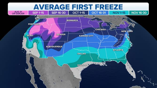 First Frost Date Map Here's When To Expect Your First Freeze Of The Season