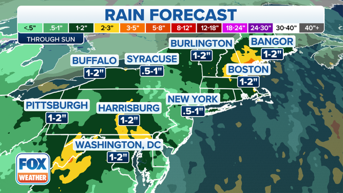 Rain forecast through Sunday, Oct. 31, 2021.