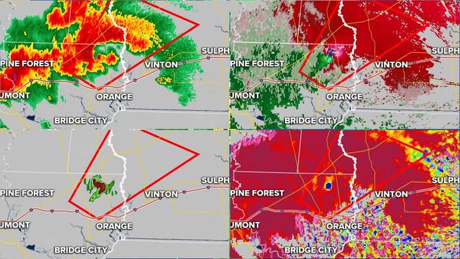 Tornado near Orange on radar