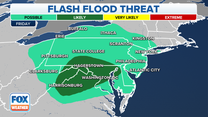 Flash flood threat on Friday, Oct. 29, 2021.