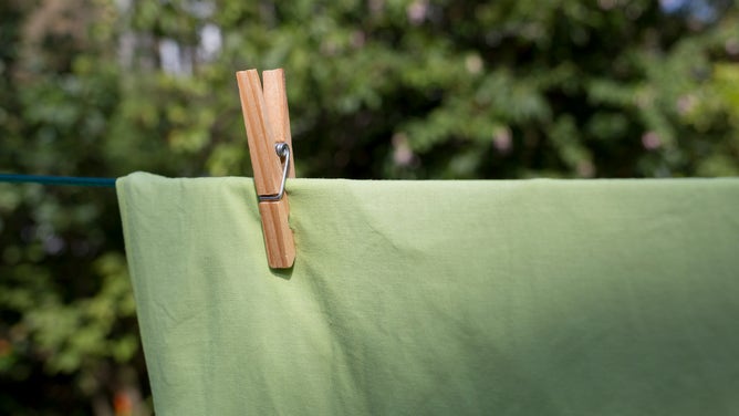 linen hanging on a line