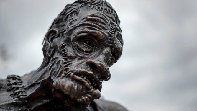 A statue of Frankenstein's monster in Geneva, Switzerland. 