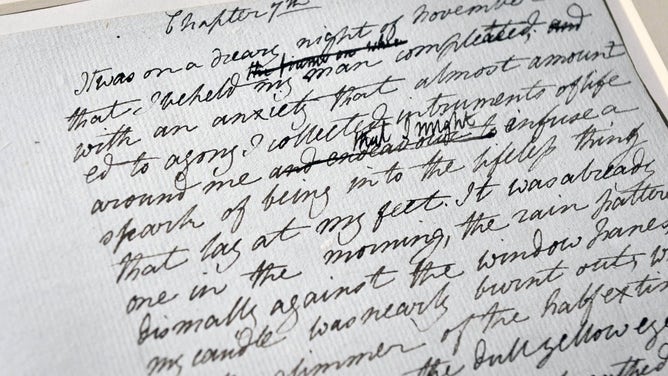 A page from the original manuscript of Mary Shelley's "Frankenstein"