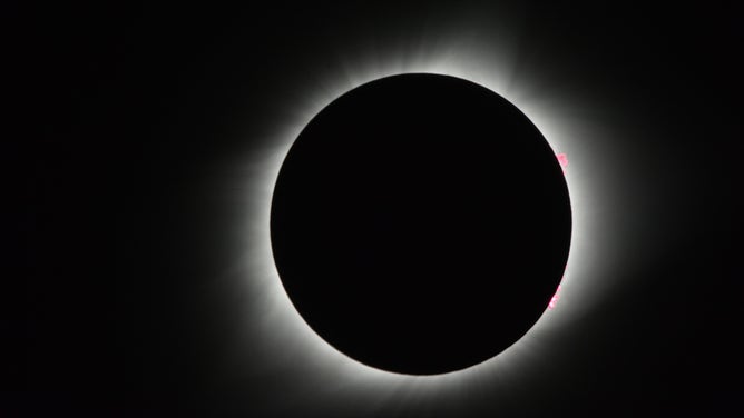 FILE - The totality stage of the Solar Eclipse over The United States on August 21, 2017 in Jefferson City, Missouri.