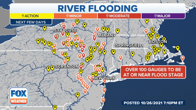 Northeast river gauge forecasts.