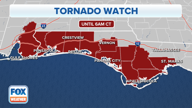 Florida Panhandle Under Tornado Watch | Fox Weather