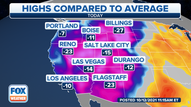 West high temperature anomaly 10-12-21