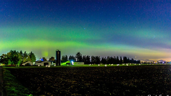 Aurora lights over Lynden, Washington