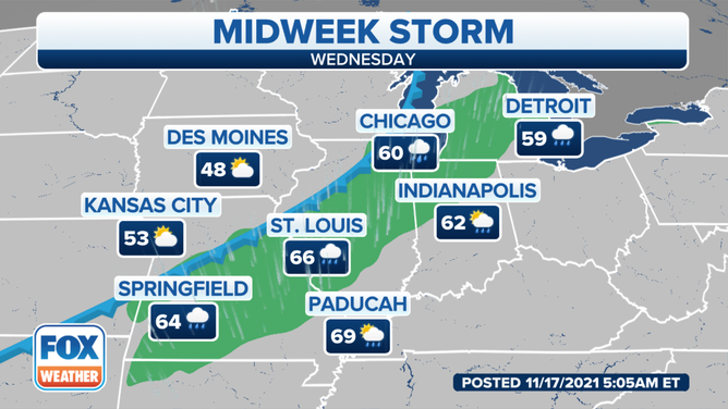 Forecast for Wednesday, Nov. 17, 2021.