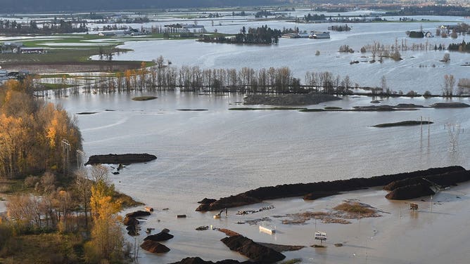 Aerial photos show flooding in Sumas Prairie, British Columbia. (Image credit: City of Abbotsford)