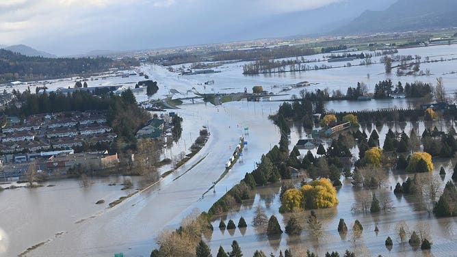 Aerial photos show flooding in Sumas Prairie, British Columbia. (Image credit: City of Abbotsford)
