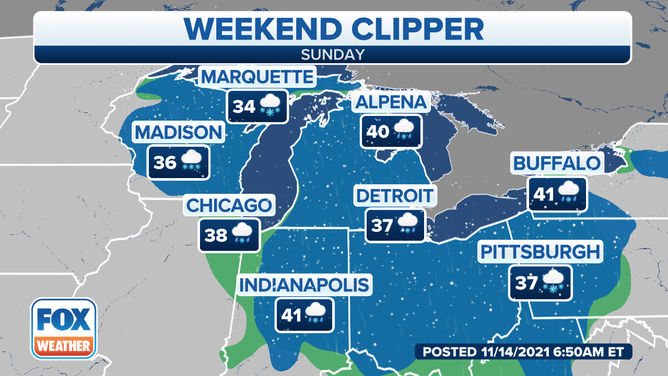 Alberta Clipper Bringing Snow To Great Lakes, Northeast | Fox Weather