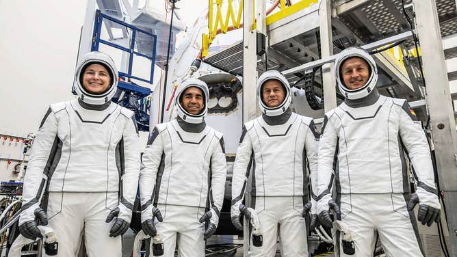 Crew-3 Astronauts Kayla Barron, Raja Chari, Thomas Marshburn and Matthias Maurer Photo Credit: SpaceX