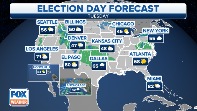 Nov. 2, 2021 Election Day forecasts around the U.S.