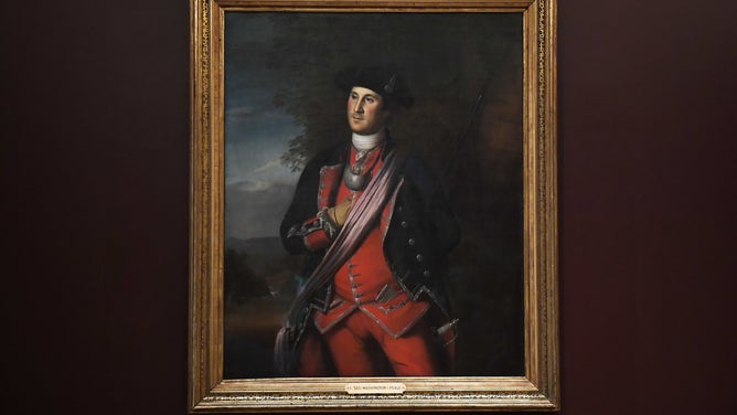 A 1772 portrait of George Washington by Charles Willson Peale is seen at Mount Vernon.