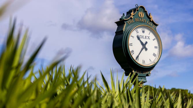 A Rolex clock is seen during The Drive, Chip and Putt Championship at The Bear's Club on October 3, 2021, in Jupiter, Florida.