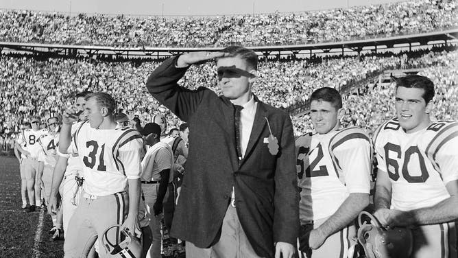 Louisiana State University Tigers head coach Paul Dietzel at Tiger Stadium in Baton Rouge, Louisiana circa 1955-1961.