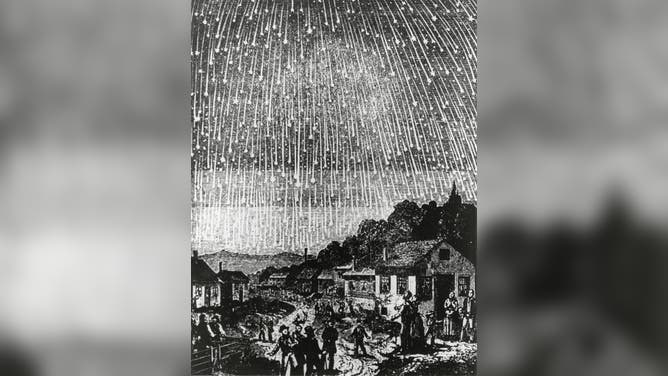 Leonid Meteor Shower of 1833, USA, Illustration. (Photo by: Universal History Archive/Universal Images Group via Getty Images)