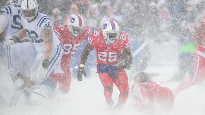 LeSean McCoy #25 of the Buffalo Bills carries the ball during the second quarter against the Indianapolis Colts at New Era Field on December 10, 2017 in Orchard Park, New York.