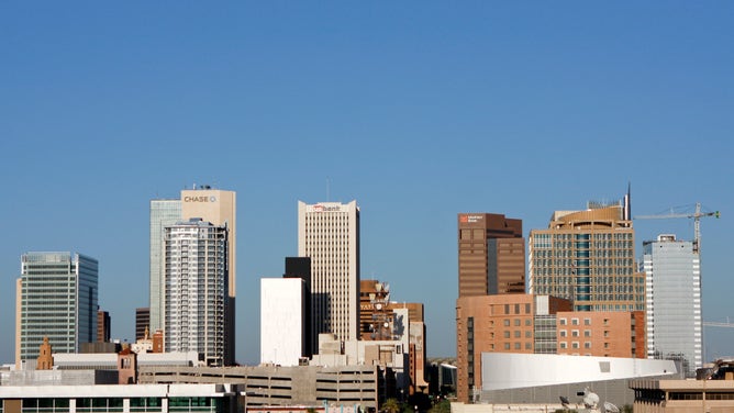 Skyline of Phoenix, Arizona.