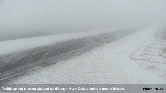 Ground blizzard, whiteout