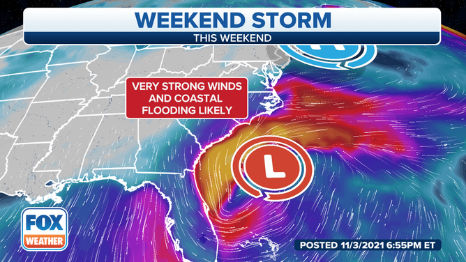 A coastal storm is expected to produce significant coastal flooding in the Southeast.