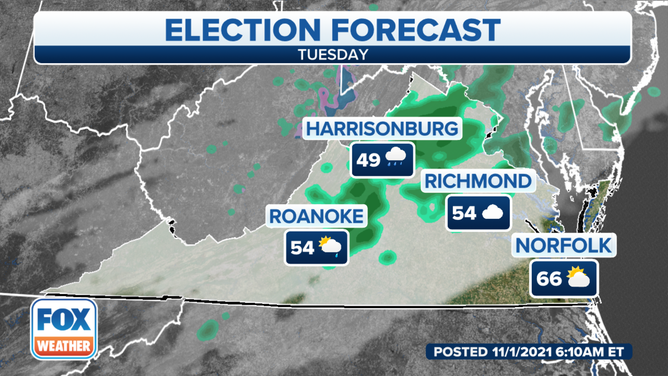 Virginia's Election Day 2021 forecast.