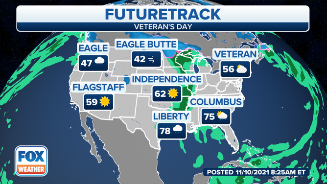 Veteran Day National Forecast