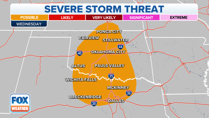 Severe storm threat on Wednesday, Nov. 10, 2021.