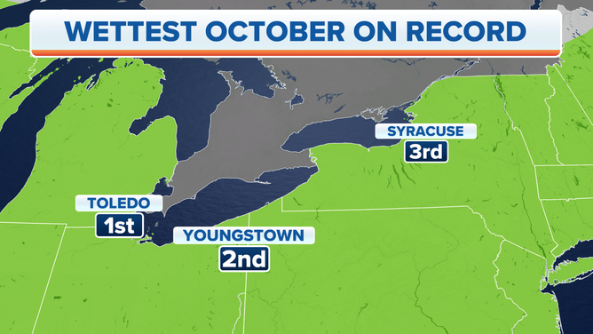 October 2021 was among the wettest on record in these cities.