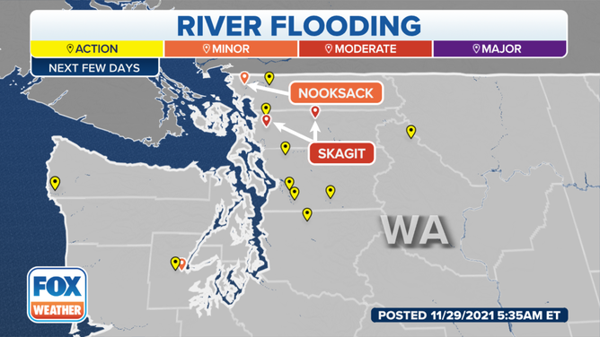 River flooding forecast for Washington this week.