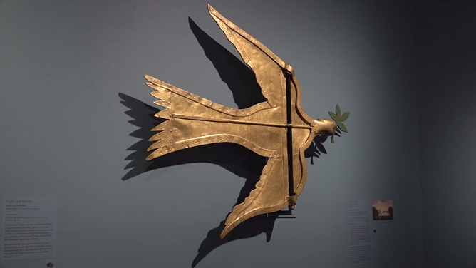 George Washington's weathervane, on display at the American Folk Art Museum in New York City.