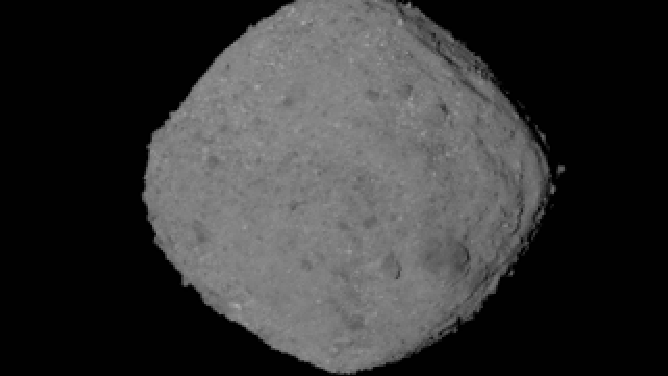 This set of images shows the asteroid Bennu rotating for one full revolution. Over a four-hour and 11-minute period on Nov. 2, the PolyCam camera on NASA’s OSIRIS-REx spacecraft acquired a 2.5-millisecond image for every 10 degrees of the asteroid’s rotation. At the time of imaging, Bennu was approximately 122 miles (197 km) from the spacecraft, and appeared approximately 200 pixels wide in PolyCam’s frame. (Image: NASA/Goddard/University of Arizona)