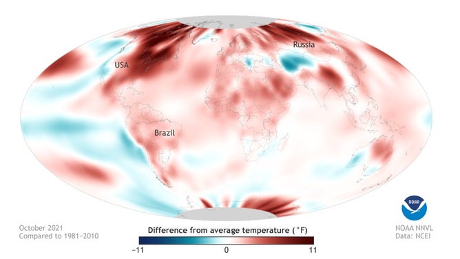 October 2021 Was Earth's Fourth-warmest October On Record | Fox Weather