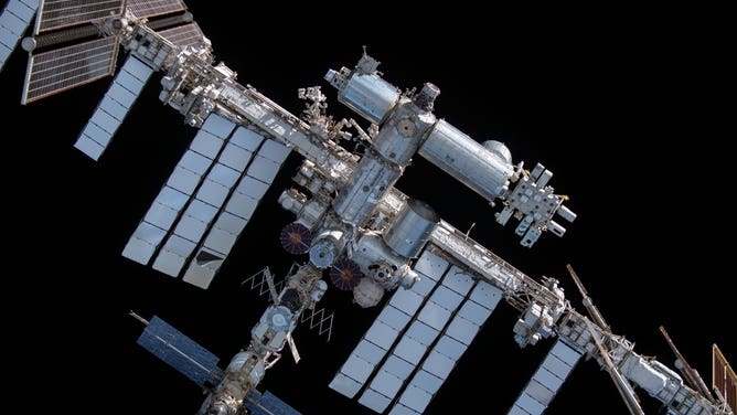 An aerial view of the space station