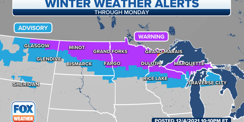 Winter Storm Warnings in effect for Upper Midwest, Great Lakes | Fox ...