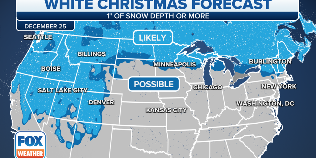 Northwest, Plains, New England among few places to see white Christmas