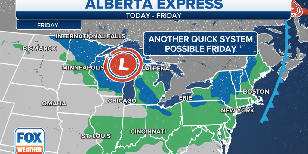 Third Alberta Clipper In 4 Days Brings More Rain, Snow From Great Lakes ...