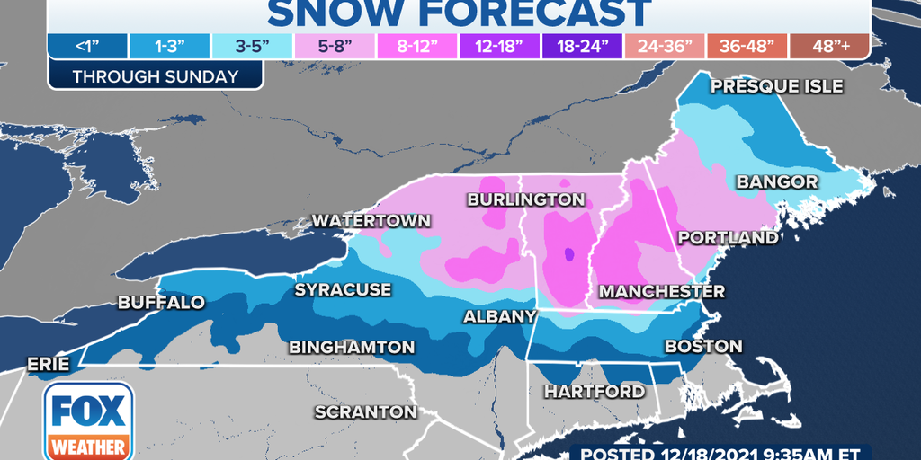 Upwards of a foot of snow expected in parts of Northeast, New England ...