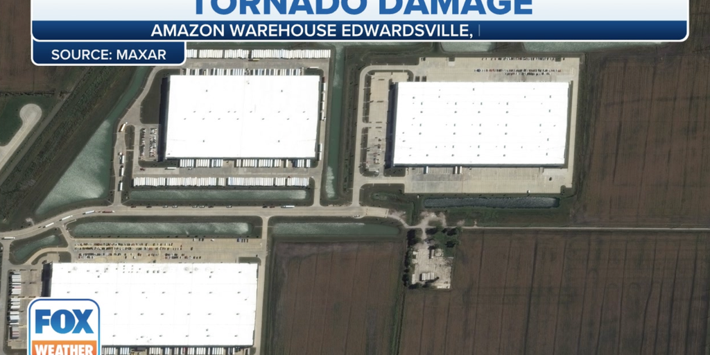 Before and after photos show destruction to Amazon warehouse from