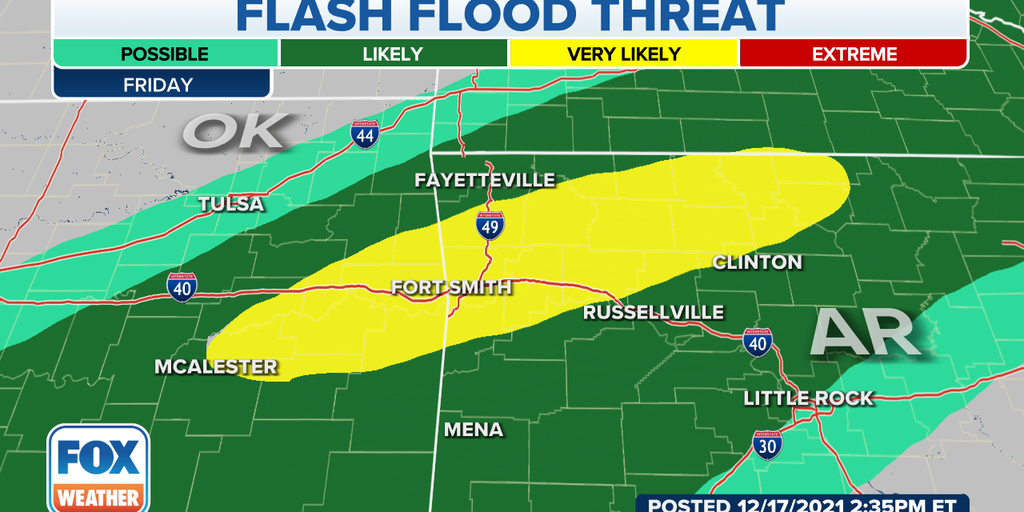 Flash Flood Watch issued for Arkansas, Oklahoma as heavy rain threat ...