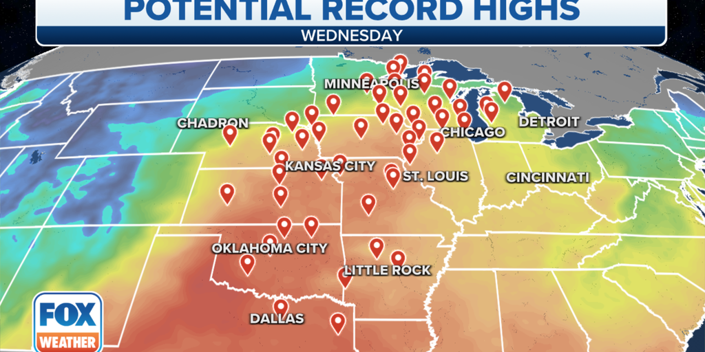 Another day of record warmth expected across Plains, Midwest, Great ...